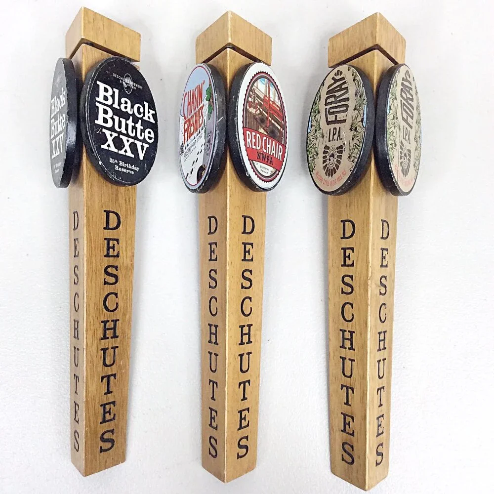 Lot of 3 Deschutes Brewing Beer‎ Tap Handles Red Chair Black Butte XXV Foray IPA